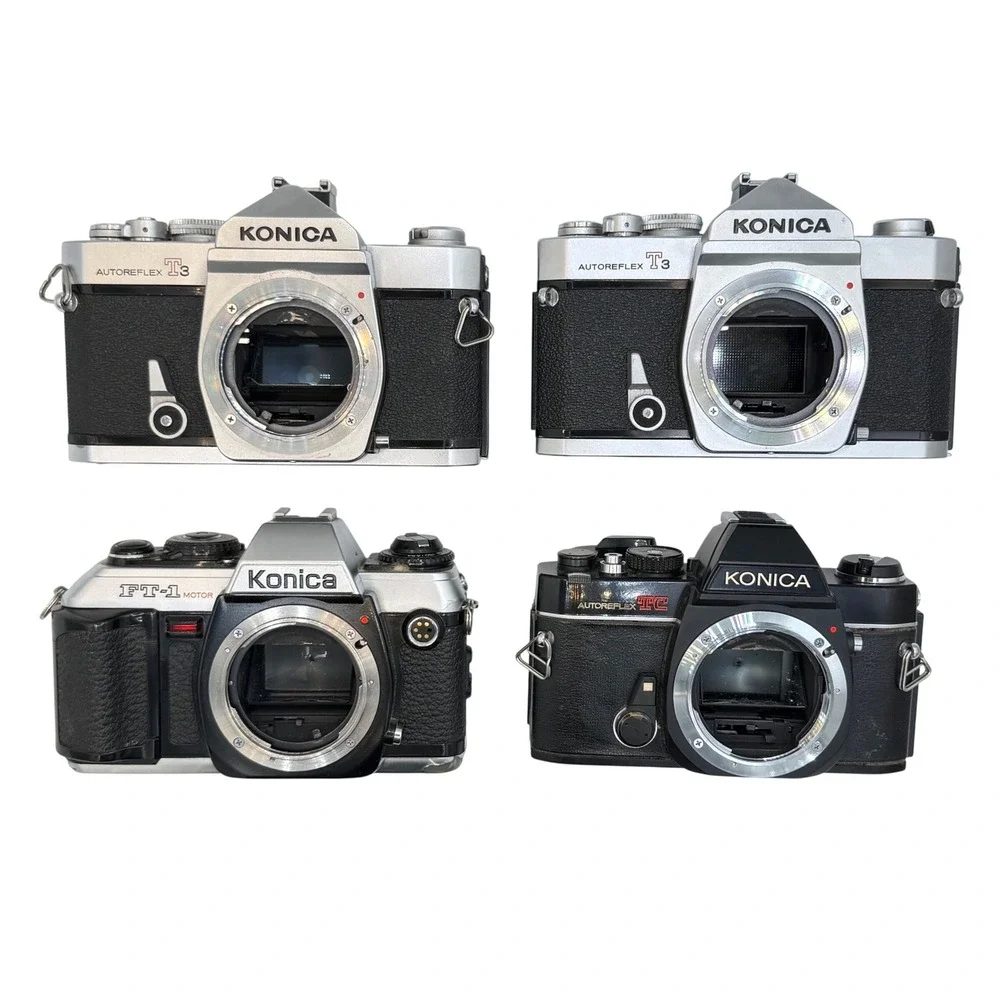 Konica SLR Camera Body Lot Autoreflex T3 FT-1 Motor TC 35mm Film Parts Repair